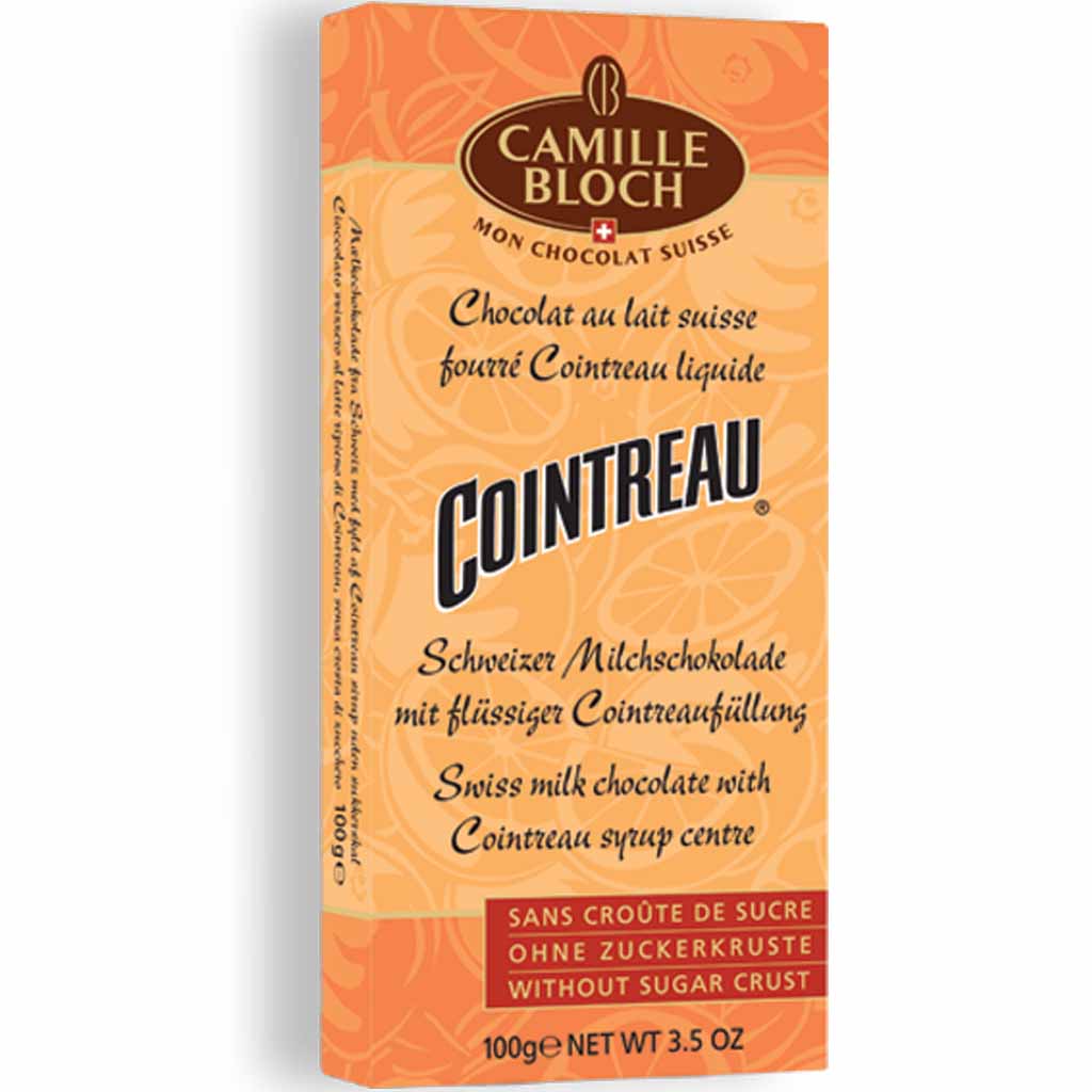 Camille Bloch Tafelschokolade Schweizer Milchschokolade mit Cointreau 100g MHD:30.12.24