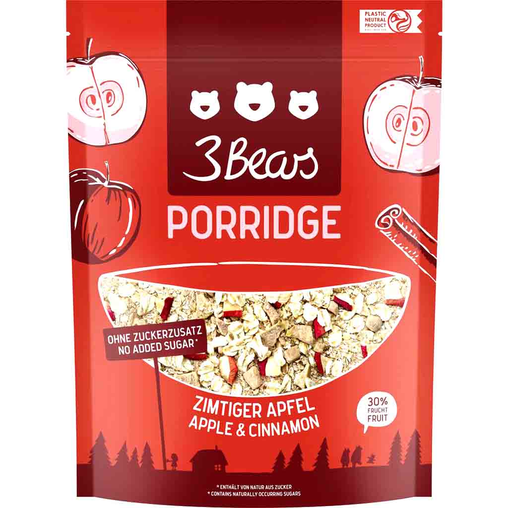 3Bears Porridge Zimtiger Apfel 400g MHD:2.3.25