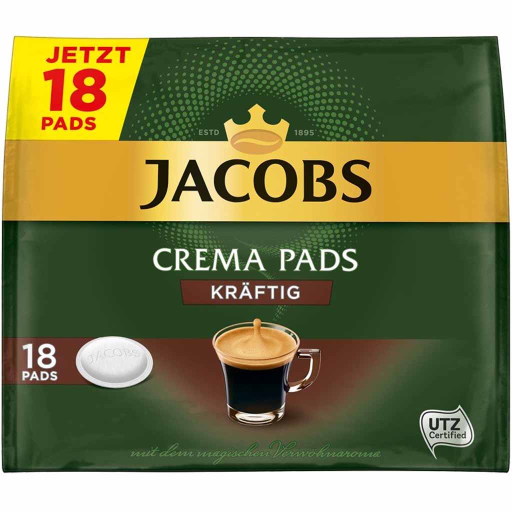 Jacobs Kaffeepads Crema Kräftig 18er 118g MHD:22.3.25