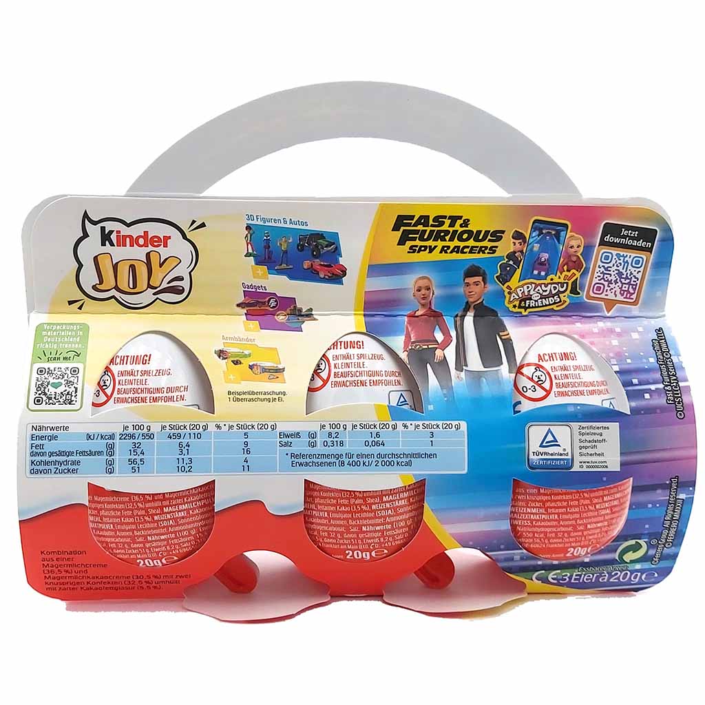 Kinder Joy Fast & Furious Spy Racers 3 x 20g