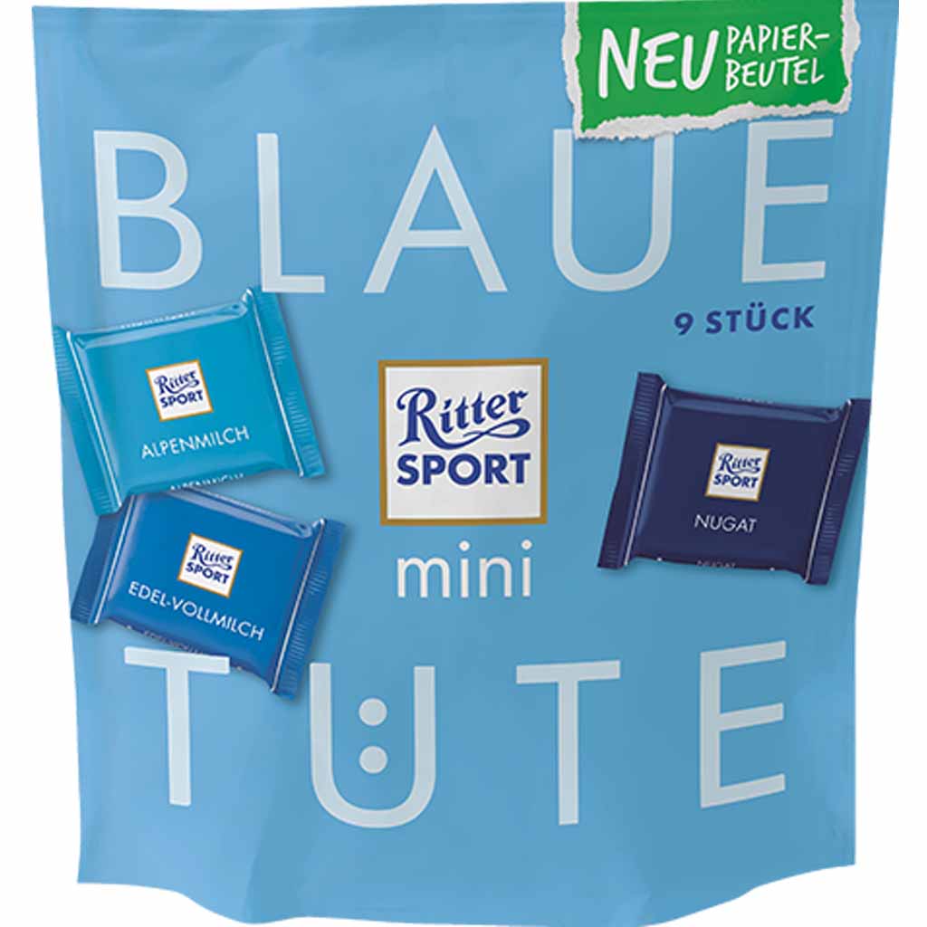Ritter Sport mini Blaue Tüte 9er 150g MHD:27.11.23