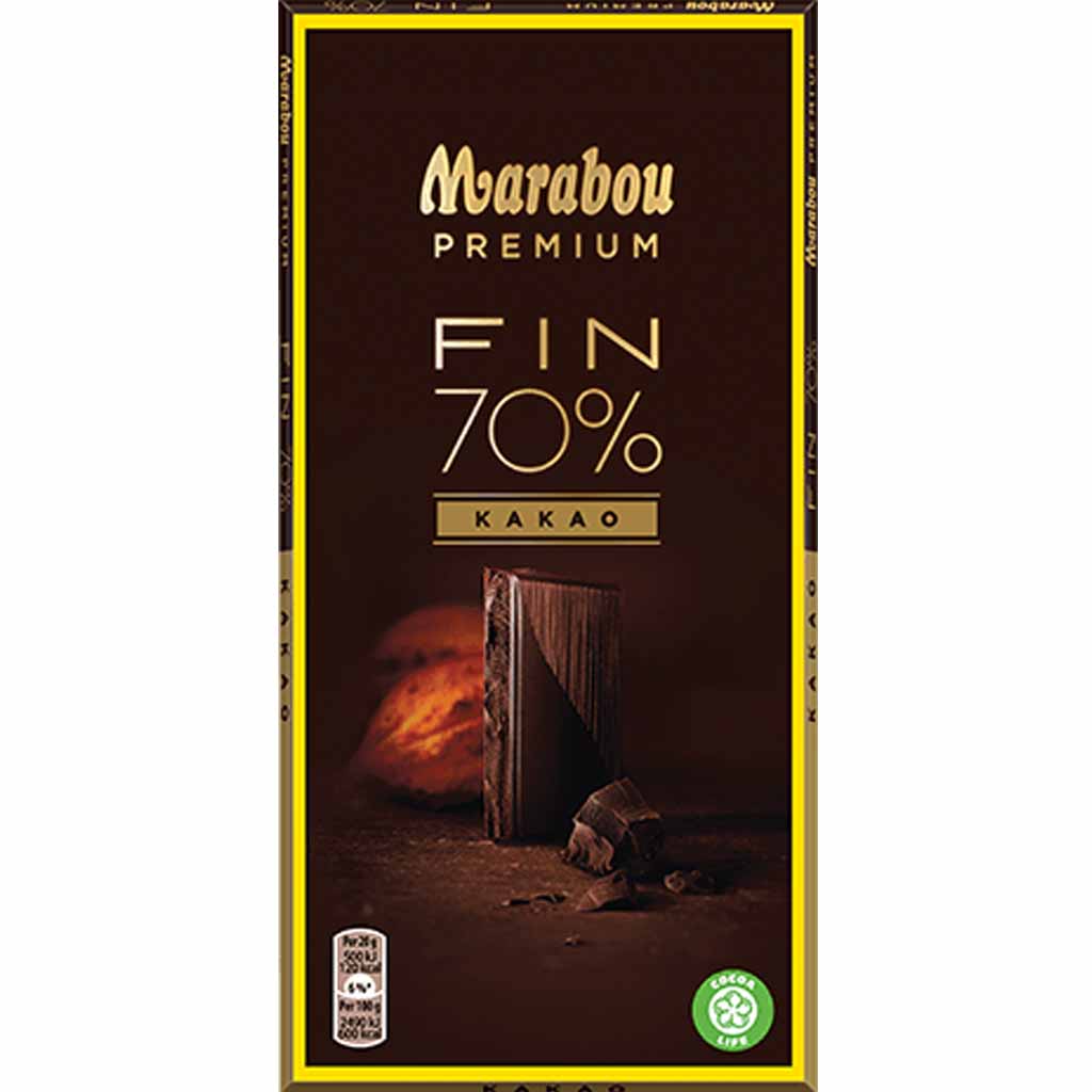 Marabou dunkle Premium Schokolade - Tafelschokolade FIN 70% Kakao 100g