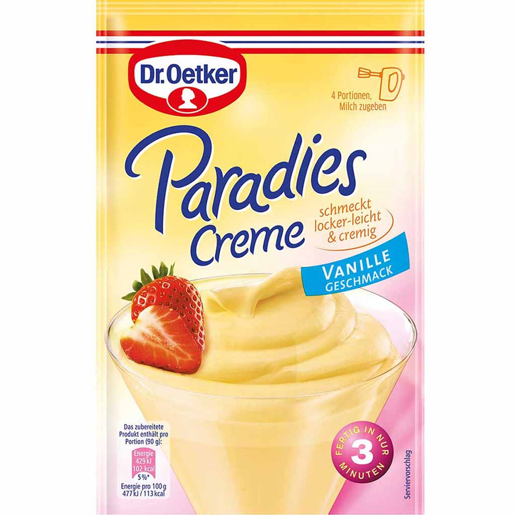 Dr.Oetker Paradies Creme Vanille Geschmack 60g MHD:30.4.25